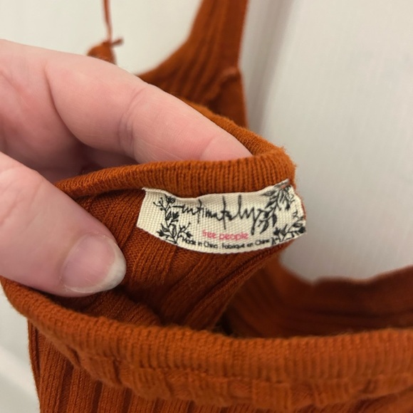 Ribbed Burnt Orange, Cropped Tank Top, Sz XL - Picture 4 of 5